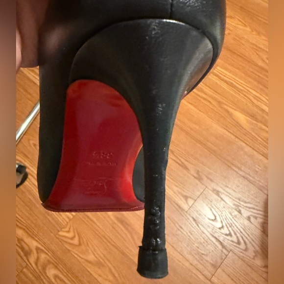 Christian Louboutin Miss Constella Black Leather & Patent w/ Silver Spikes, 38.5 - Picture 5 of 12